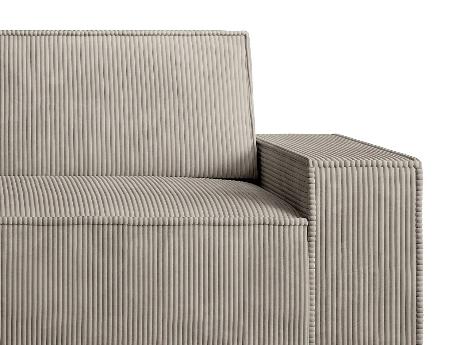 Sofá|Vente-unique Sofá de 3 lugares em veludo cotelê conforto AMELIA Taupe