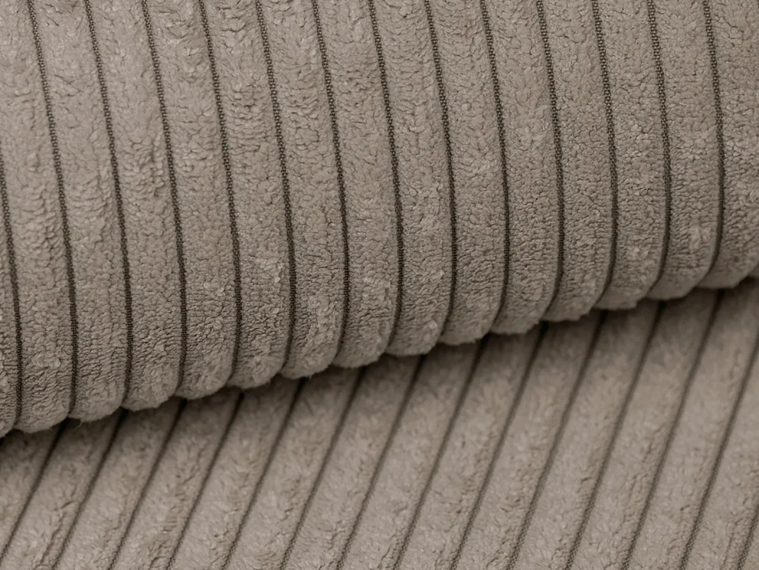 Sofá|Vente-unique Sofá de 3 lugares em veludo cotelê conforto AMELIA Taupe
