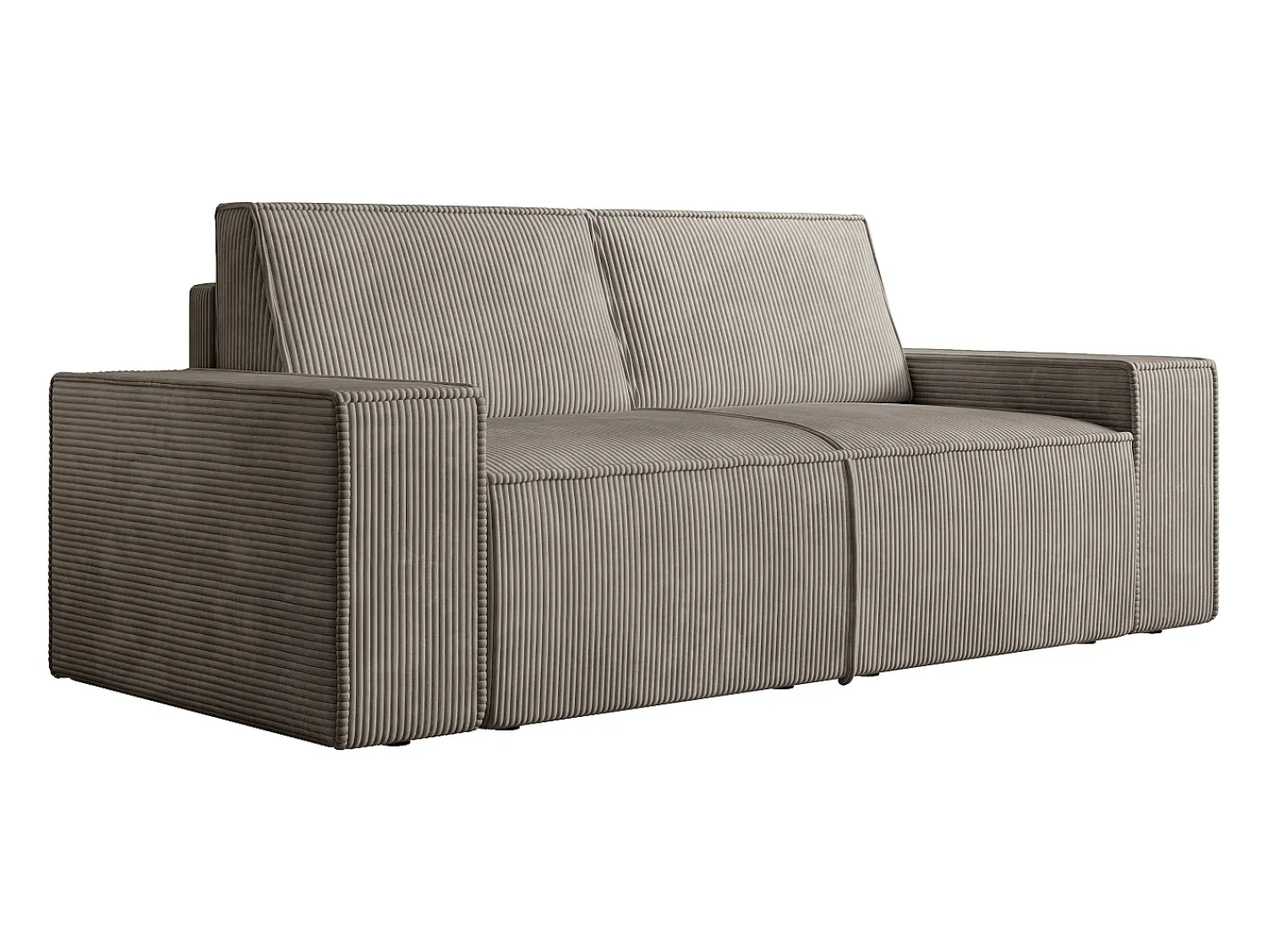 Sofá|Vente-unique Sofá de 3 lugares em veludo cotelê conforto AMELIA Taupe