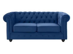 Sofá*Vente-unique Sofá de 2 lugares em veludo azul real CHESTERFIELD Azul escuro