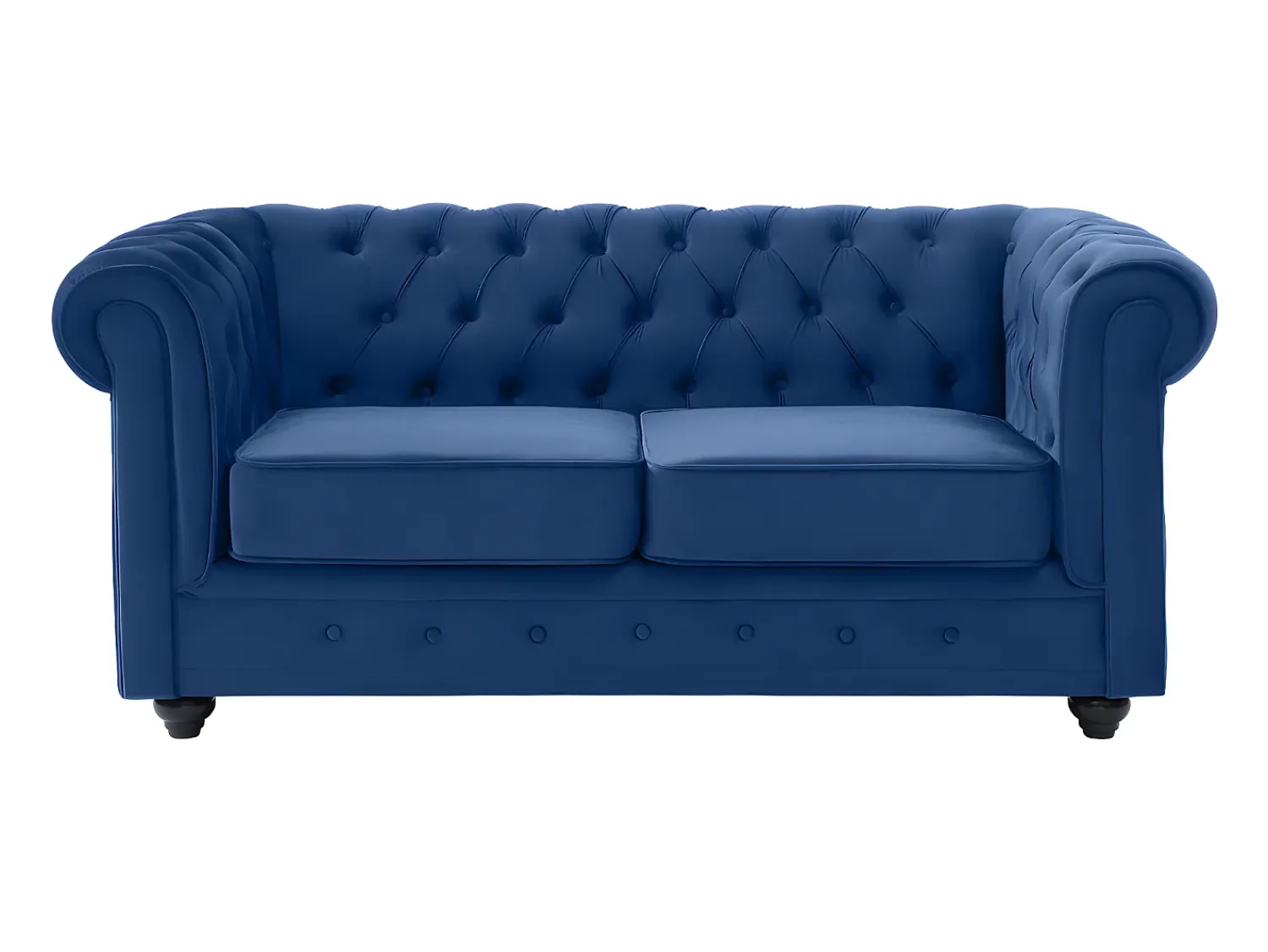 Sofá*Vente-unique Sofá de 2 lugares em veludo azul real CHESTERFIELD Azul escuro