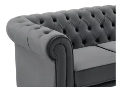 Best Vente-unique Sofá de 2 lugares em veludo antracite - CHESTERFIELD Cinza antracite