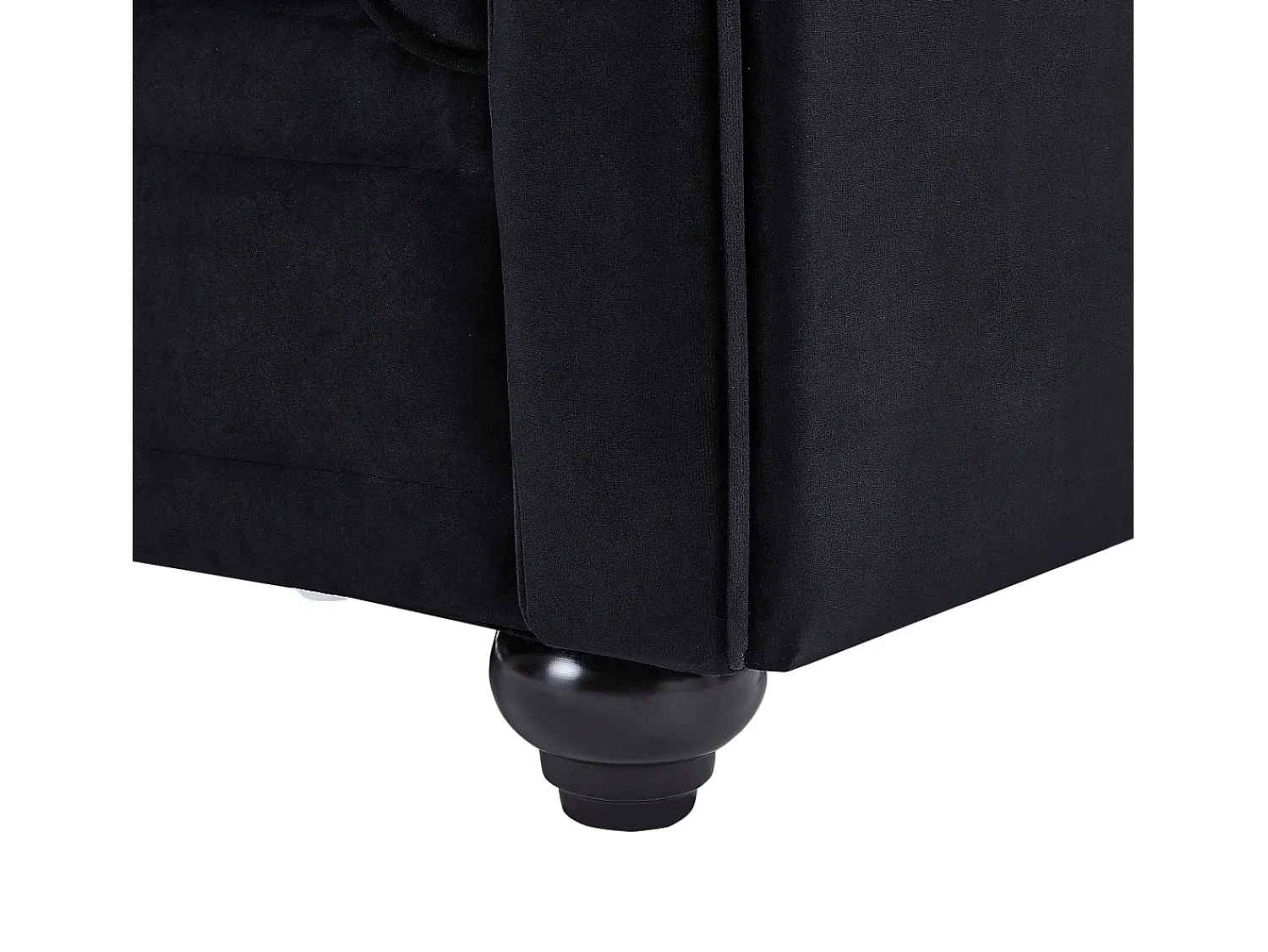 Sofá|Vente-unique Sofá de 2 lugares em veludo com botões efeito cristal CHESTERFIELD Preto