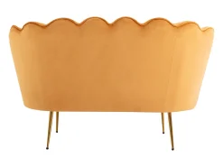 Clearance Vente-unique Sofá de 2 lugares em veludo cor DANDELION Amarelo mostarda