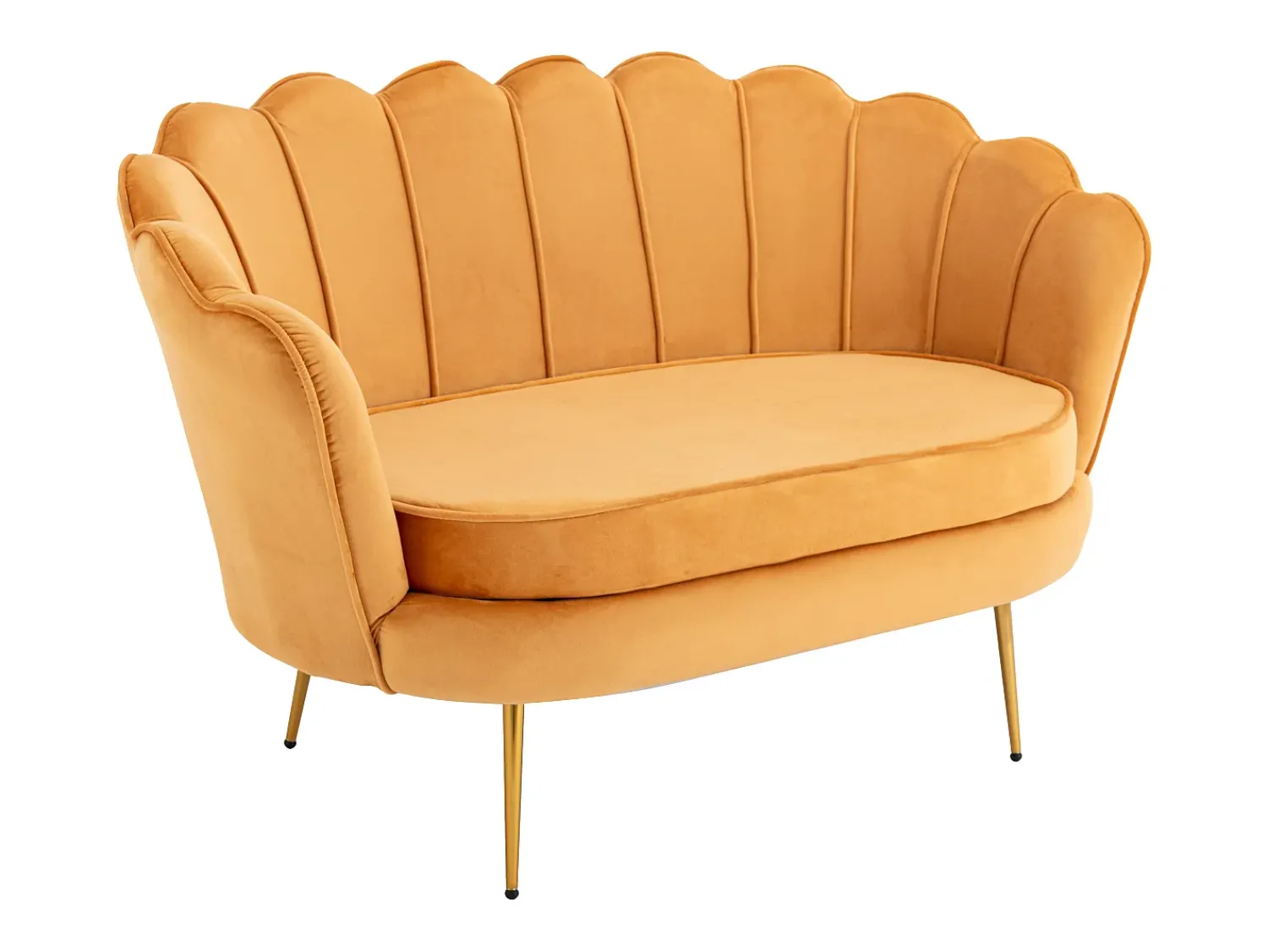 Clearance Vente-unique Sofá de 2 lugares em veludo cor DANDELION Amarelo mostarda