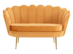 Clearance Vente-unique Sofá de 2 lugares em veludo cor DANDELION Amarelo mostarda