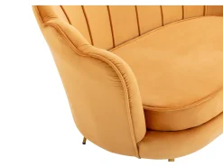 Clearance Vente-unique Sofá de 2 lugares em veludo cor DANDELION Amarelo mostarda
