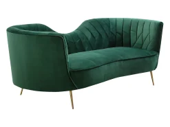 Sofá*Vente-unique Sofá de 3 lugares em veludo charmoso verde-escuro ADELE de Pascal Morabito Verde pinho