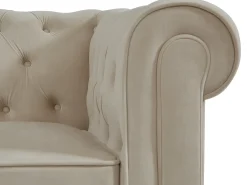 Sofá|Vente-unique Sofá de 2 lugares em veludo cor - CHESTERFIELD Bege