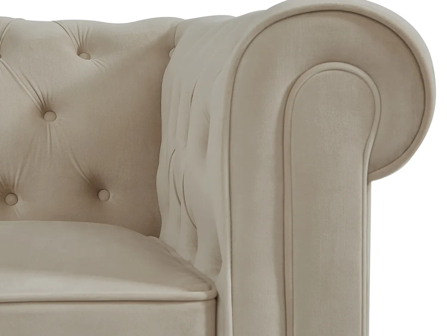 Sofá|Vente-unique Sofá de 2 lugares em veludo cor - CHESTERFIELD Bege