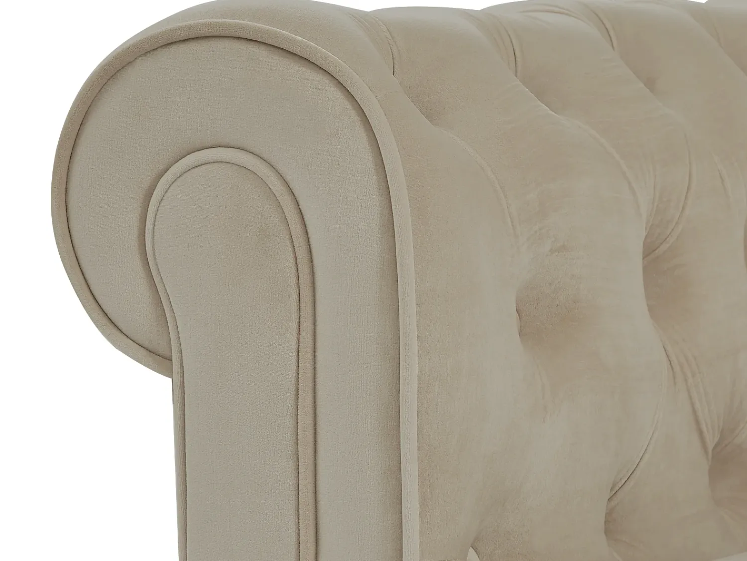 Sofá|Vente-unique Sofá de 2 lugares em veludo cor - CHESTERFIELD Bege