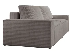 Sofá*Vente-unique Sofá de 3 lugares em veludo canelado grosso cinza-claro design AMELIA Cinzento claro