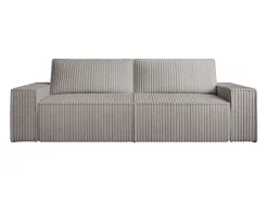 Sofá*Vente-unique Sofá de 3 lugares em veludo canelado grosso cinza-claro design AMELIA Cinzento claro