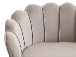 Best Vente-unique Sofá de 2 lugares forma concha veludo castanho DANDELION Taupe