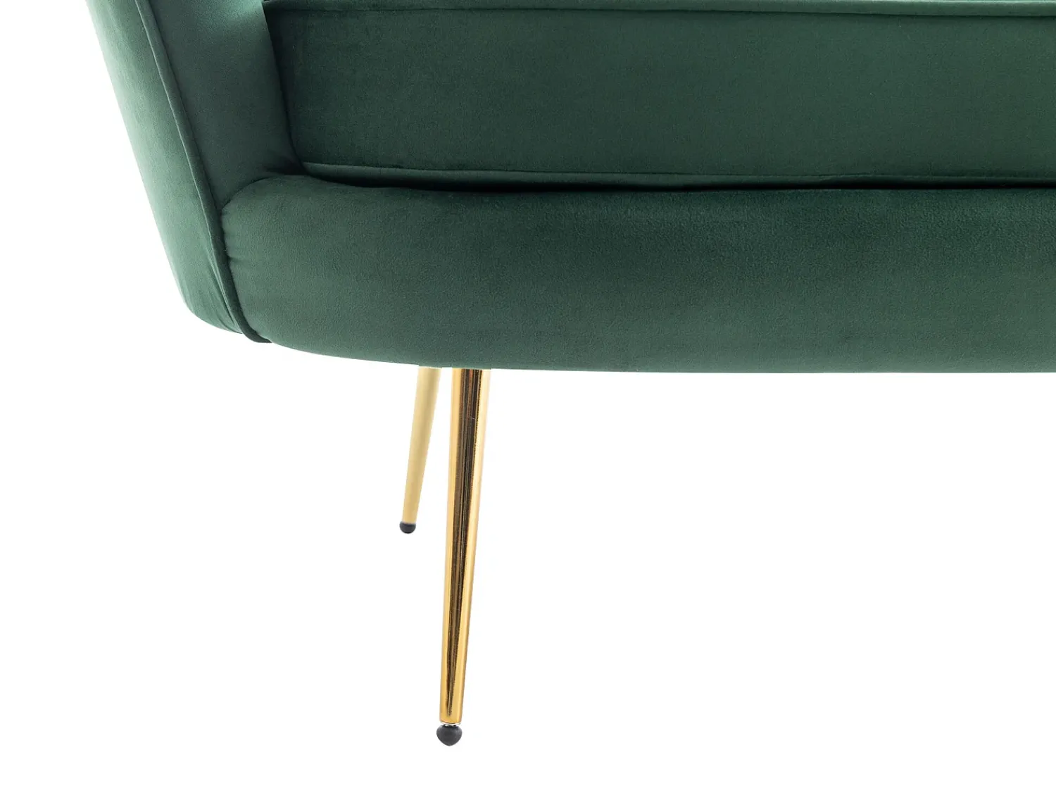 Sofá|Vente-unique Sofá de 2 lugares forma concha veludo DANDELION Verde pinho