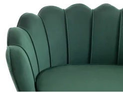 Sofá|Vente-unique Sofá de 2 lugares forma concha veludo DANDELION Verde pinho