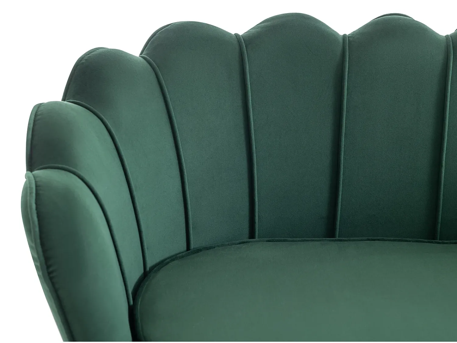 Sofá|Vente-unique Sofá de 2 lugares forma concha veludo DANDELION Verde pinho