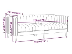 Sofá*vidaxl Sofá de 3 lugares linho Creme