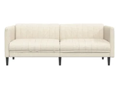 Sofá*vidaxl Sofá de 3 lugares linho Creme