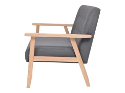 Sofá*Helloshop26 Sofá de 2 lugares para sala de estar sala de TV casa uso interno 113,5 x 67 x 73,5 cm tecido cinza escuro 02_0019564 Cinzento