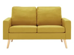 Hot Helloshop26 Sofá de 2 lugares para sala de estar sala de TV decoração de interiores tecido 02_0020011 Amarelo