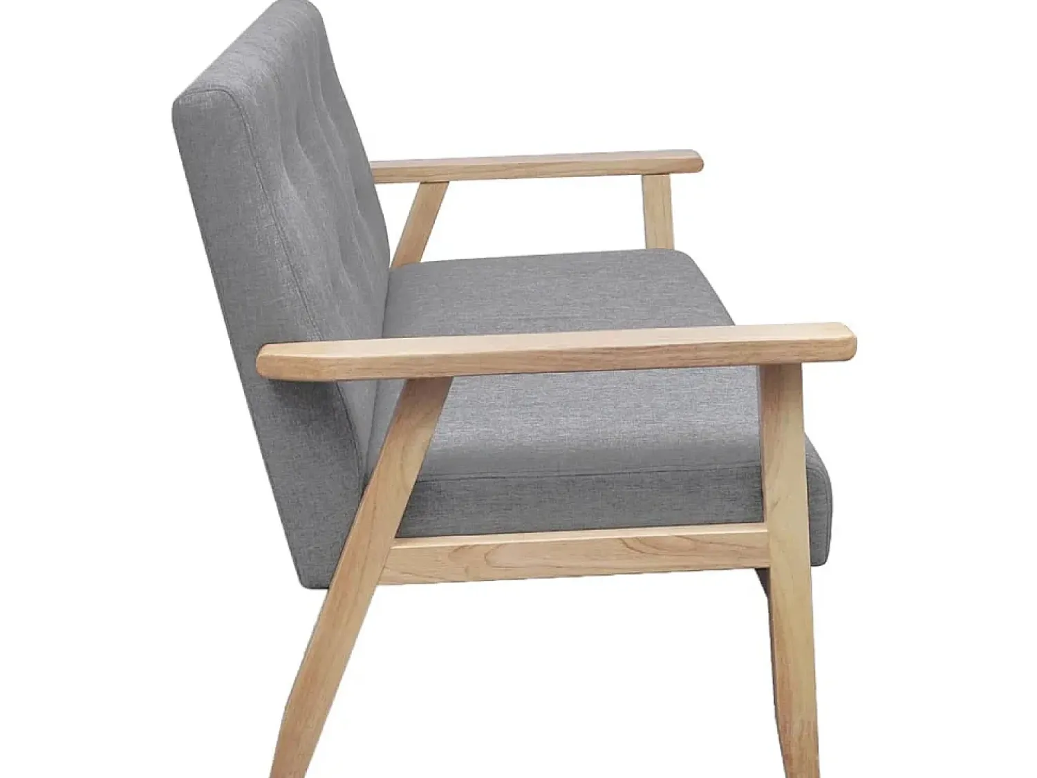 Sofá*Helloshop26 Sofá de 2 lugares para sala de estar sala de TV decoração de interiores tecido cinza claro 02_0020635 Cinzento