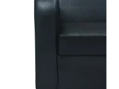 Sofá|Helloshop26 Sofá de 2 lugares para sala de estar decoração de interiores couro sintético 02_0020738 Preto
