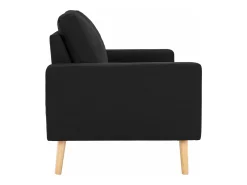 Sofá*Helloshop26 Sofá de 2 lugares para sala de estar sala de TV decoração de interiores tecido 02_0020831 Preto