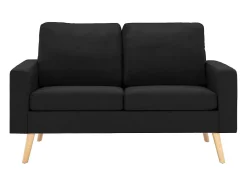 Sofá*Helloshop26 Sofá de 2 lugares para sala de estar sala de TV decoração de interiores tecido 02_0020831 Preto