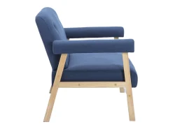 Sofá*Helloshop26 Sofá de 2 lugares para sala de estar sala de TV decoração de interiores tecido 02_0020618 Azul
