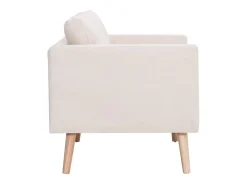 Helloshop26 Sofá de 2 lugares para sala de estar decoração de interiores tecido 02_0020694 Creme
