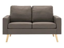 Sofá*Helloshop26 Sofá de 2 lugares para sala de estar sala de TV decoração de interiores tecido bege 02_0019447 Taupe