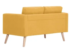 Sofá|Helloshop26 Sofá de 2 lugares para sala de estar decoração de interiores tecido 02_0018964 Amarelo