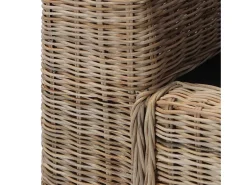Sofá*Helloshop26 Sofá de 2 lugares para sala de estar sala de TV ou decoração de interiores com almofadas de rattan natural 02_0020837 Multicor