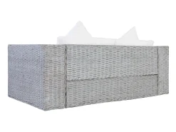 Sofá|Helloshop26 Sofá de 2 lugares para sala de estar decoração de interiores com almofadas de rattan cinza natural 02_0019624 Cinzento