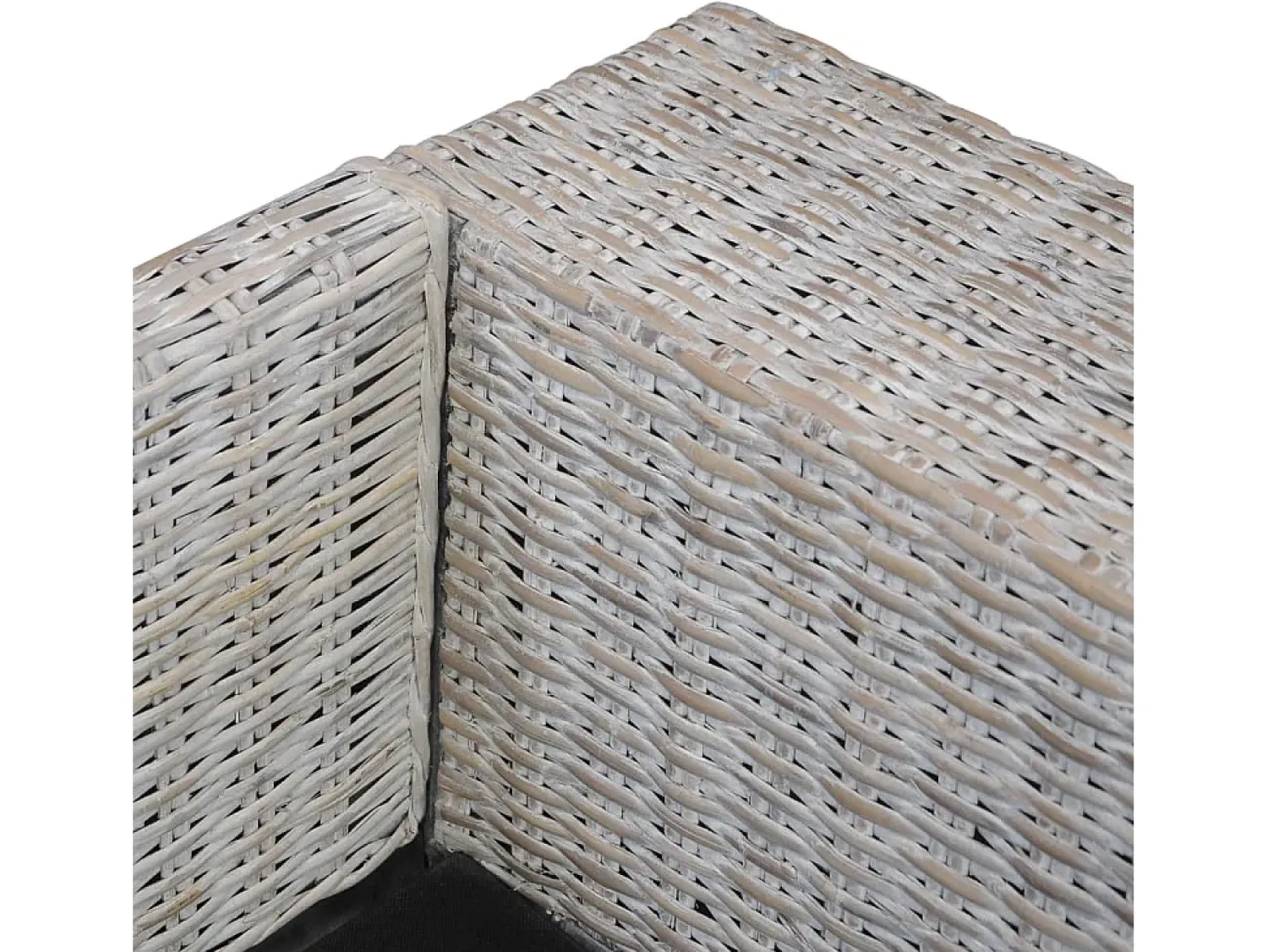Sofá|Helloshop26 Sofá de 2 lugares para sala de estar decoração de interiores com almofadas de rattan cinza natural 02_0019624 Cinzento