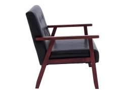 Clearance Helloshop26 Sofá de 2 lugares para sala de estar sala de TV decoração de interiores couro sintético 02_0018899 Preto