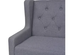 Sofá|Helloshop26 Sofá de 2 lugares para sala de estar sala de TV decoração de interiores tecido cinza 02_0018847 Cinzento