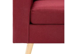 Sofá*Helloshop26 Sofá de 2 lugares para sala de estar sala de TV decoração de interiores tecido vermelho borgonha 02_0020600 Bordeaux