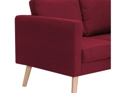 Helloshop26 Sofá de 2 lugares para sala de estar sala de TV decoração de interiores tecido vermelho borgonha 02_0018928 Bordeaux