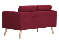 Helloshop26 Sofá de 2 lugares para sala de estar sala de TV decoração de interiores tecido vermelho borgonha 02_0018928 Bordeaux