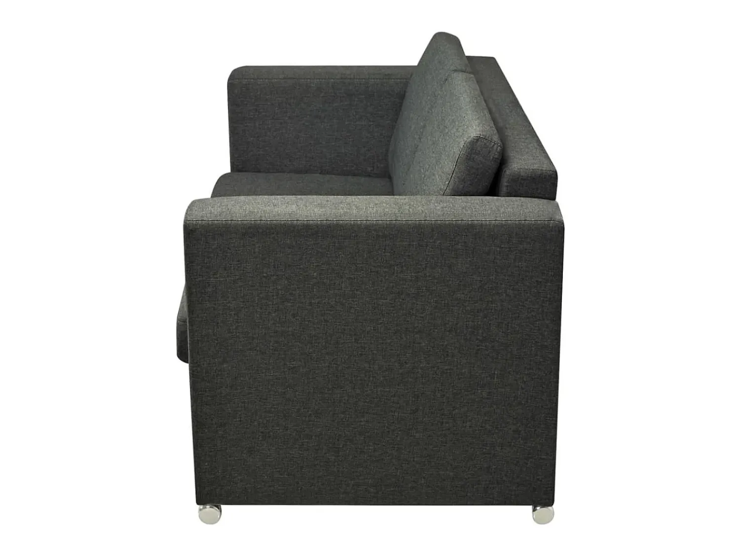 Helloshop26 Sofá de 2 lugares para sala de estar decoração de interiores tecido cinza escuro 02_0020062 Cinzento