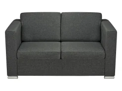 Helloshop26 Sofá de 2 lugares para sala de estar decoração de interiores tecido cinza escuro 02_0020062 Cinzento