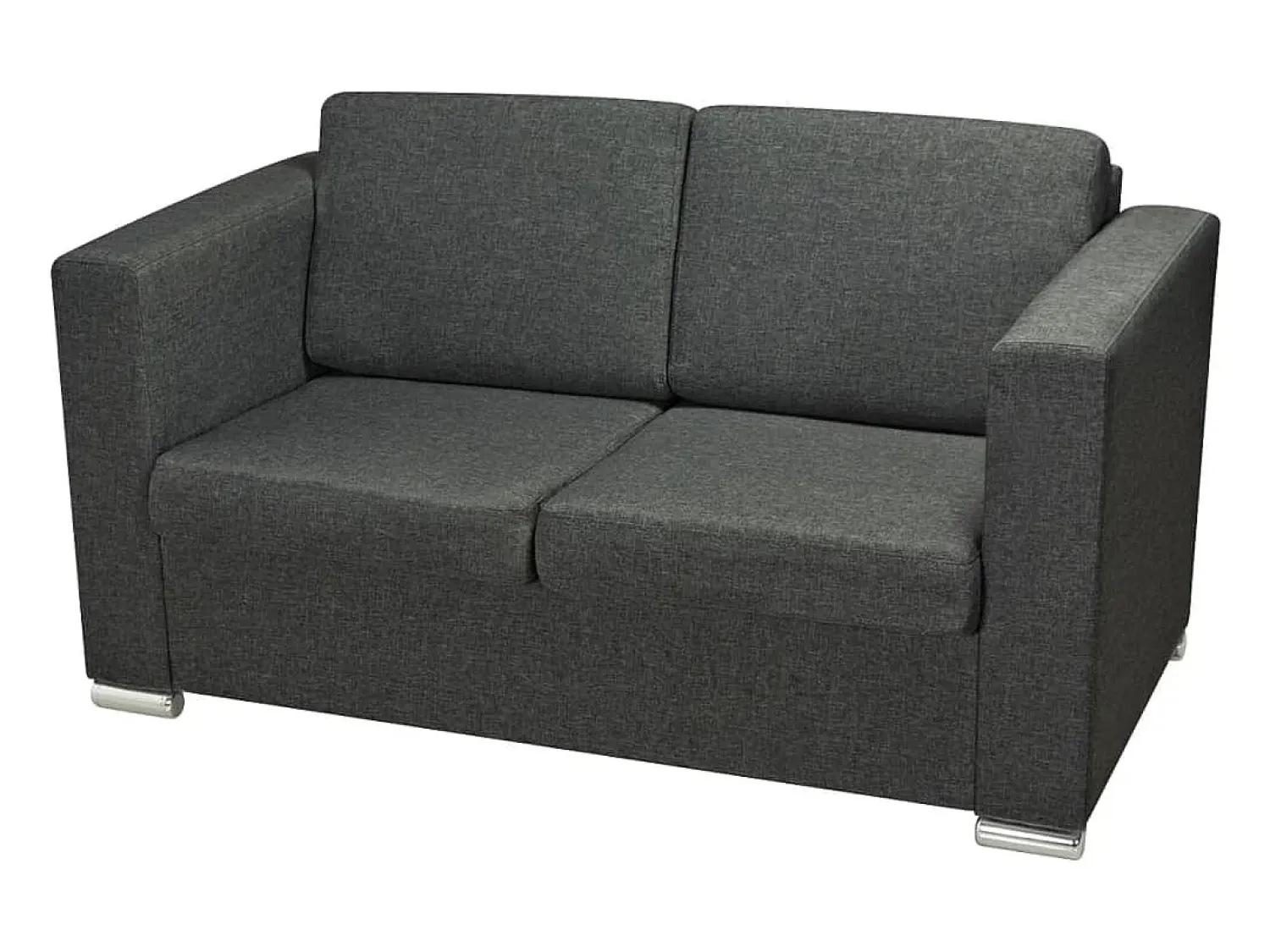 Helloshop26 Sofá de 2 lugares para sala de estar decoração de interiores tecido cinza escuro 02_0020062 Cinzento