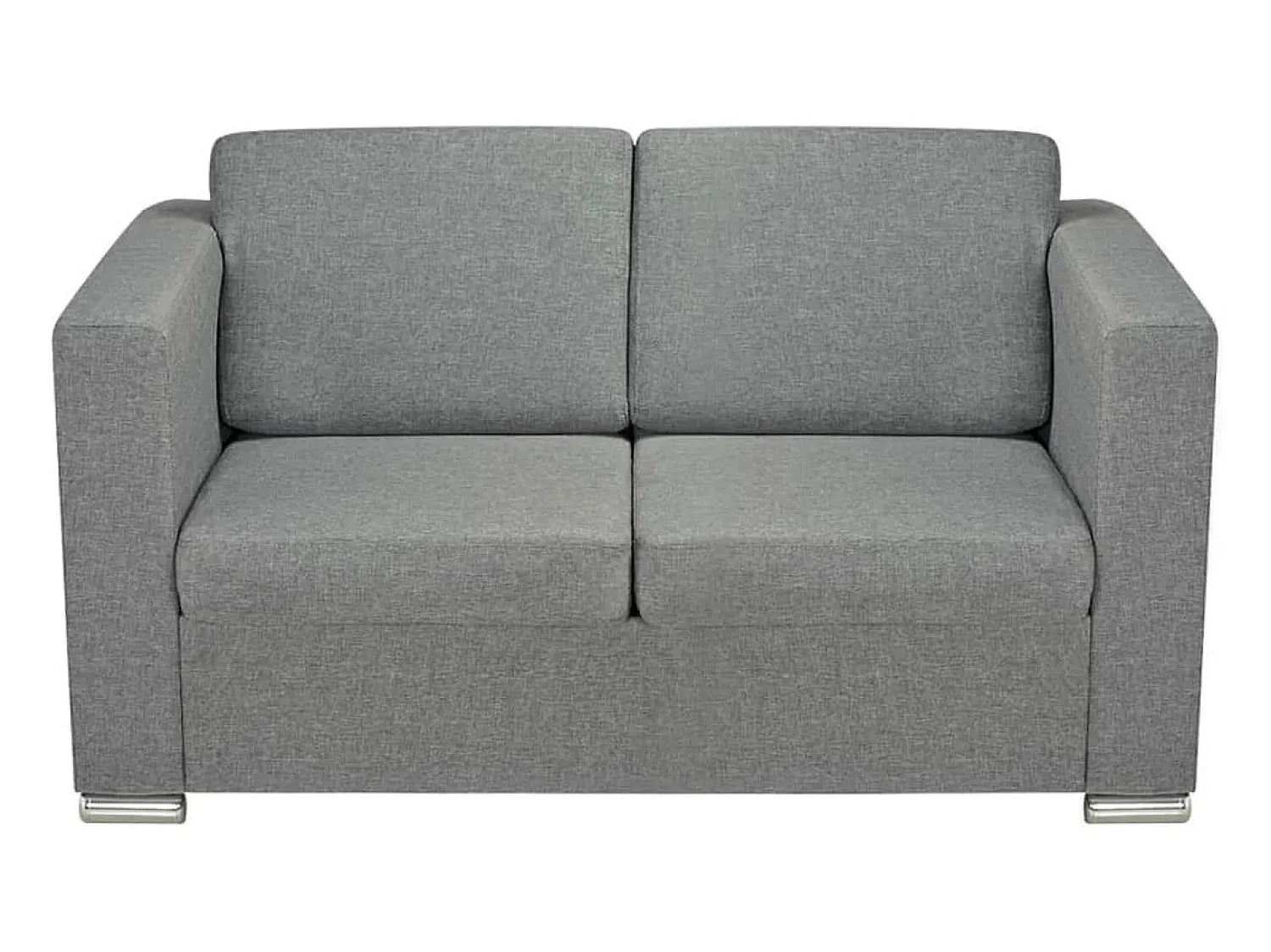 Sofá*Helloshop26 Sofá de 2 lugares para sala de estar sala de TV decoração de interiores tecido cinza claro 02_0019064 Cinzento