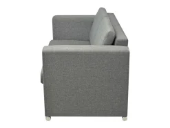 Sofá*Helloshop26 Sofá de 2 lugares para sala de estar sala de TV decoração de interiores tecido cinza claro 02_0019064 Cinzento