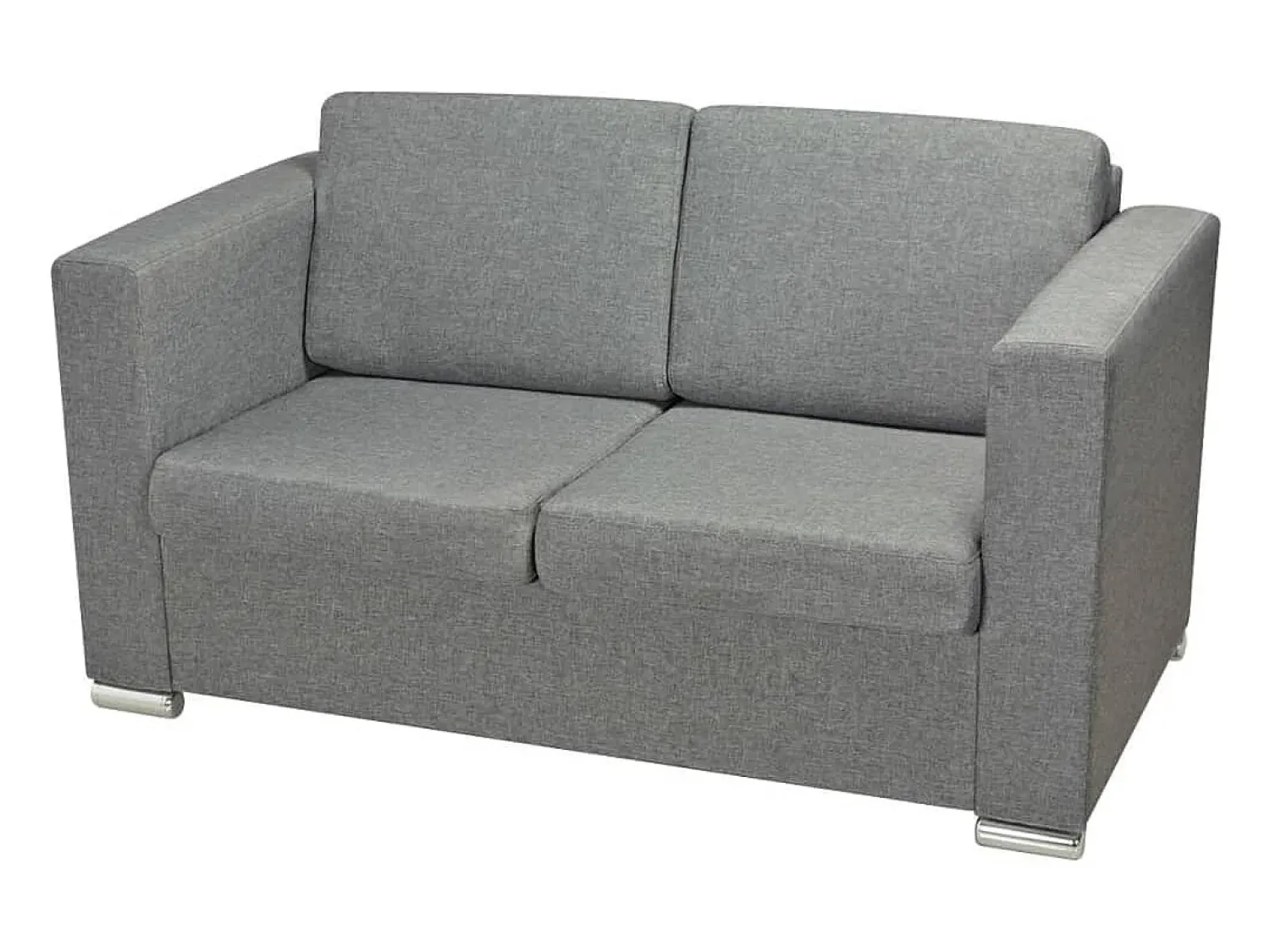 Sofá*Helloshop26 Sofá de 2 lugares para sala de estar sala de TV decoração de interiores tecido cinza claro 02_0019064 Cinzento