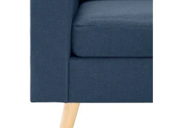 Sofá*Helloshop26 Sofá de 2 lugares para sala de estar sala de TV decoração de interiores tecido 02_0019448 Azul
