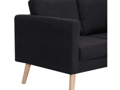 Helloshop26 Sofá de 2 lugares para sala de estar sala de visitas ou decoração de interiores 116 x 70 x 73 cm tecido 02_0019541 Preto