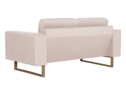 Sofá|Helloshop26 Sofá de 2 lugares para sala de estar sala de TV decoração de interiores tecido 02_0020230 Creme